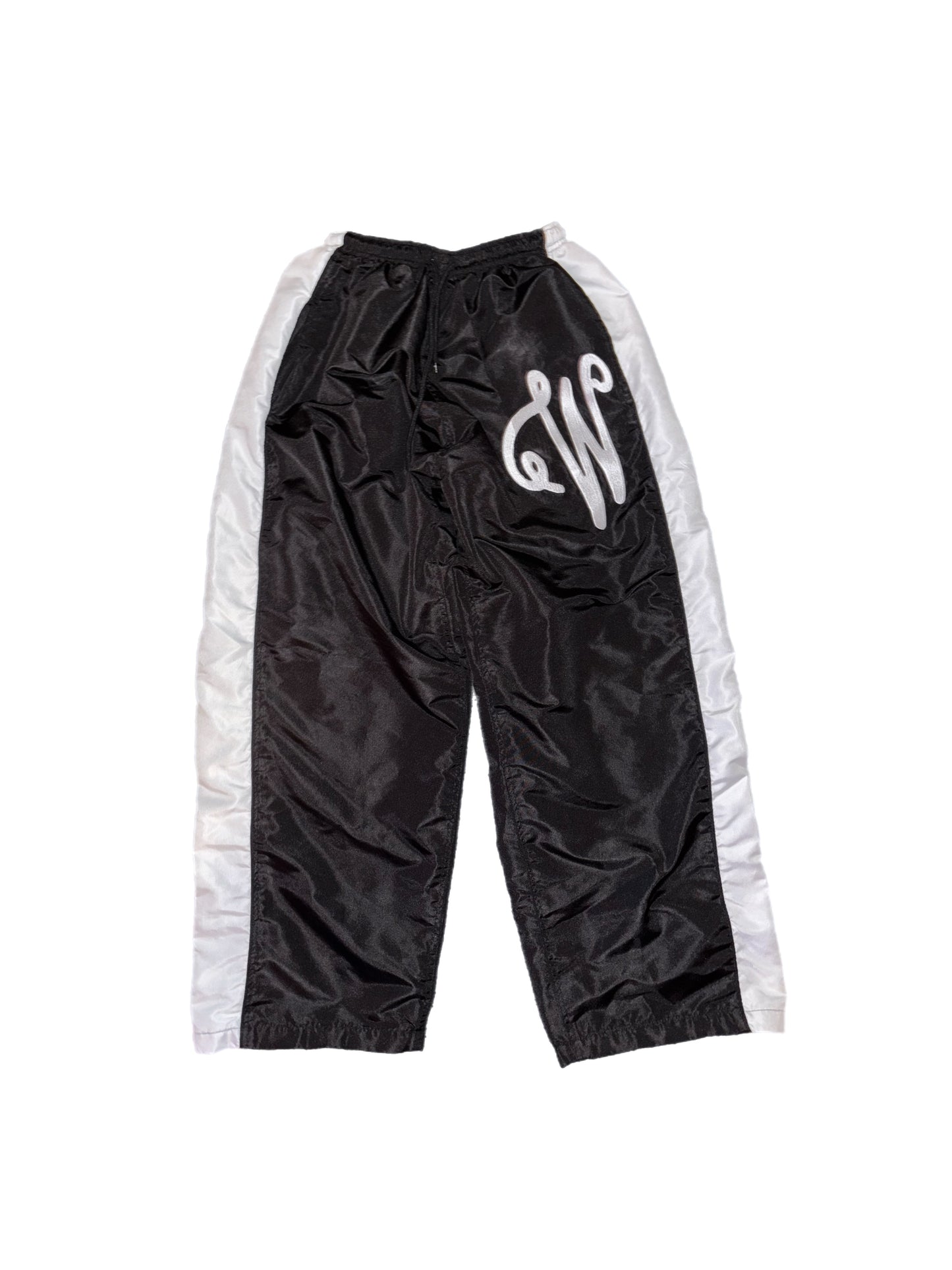 black “W” track pants